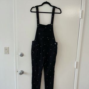 Free People Black Overalls